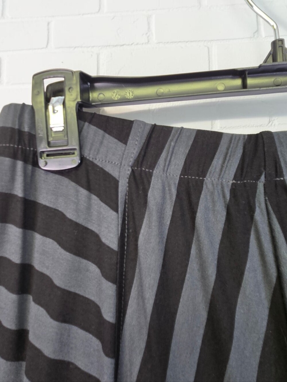 Alembika Knit Lantern Pant Black Grey Stripes Wide Leg Art To Wear Size 3 / Med - Picture 10 of 16